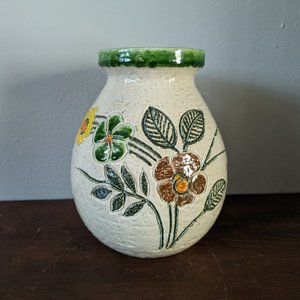 MCM Rosenthal Netter Aldo Londi for Bitossi Floral Italian Ceramic Floral Vase